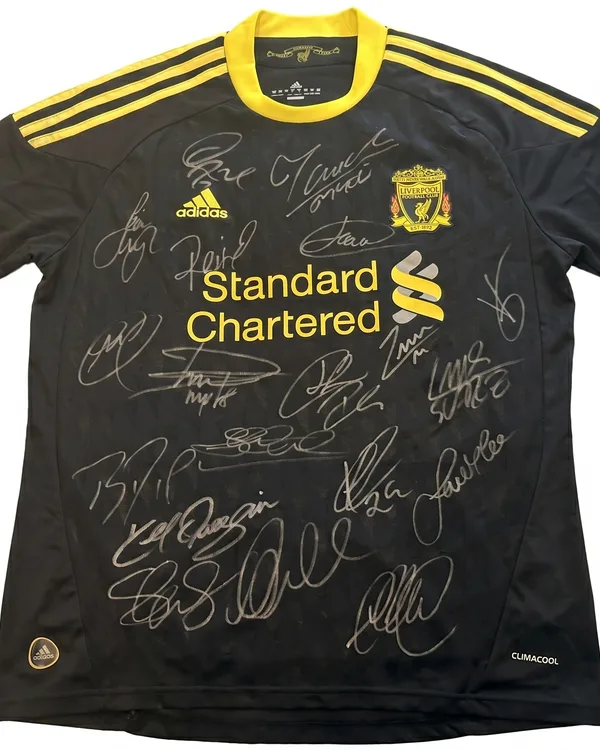 Signed 2011 Liverpool Jersey (Black) — (19 Signatures) with Certificate of Authenticity