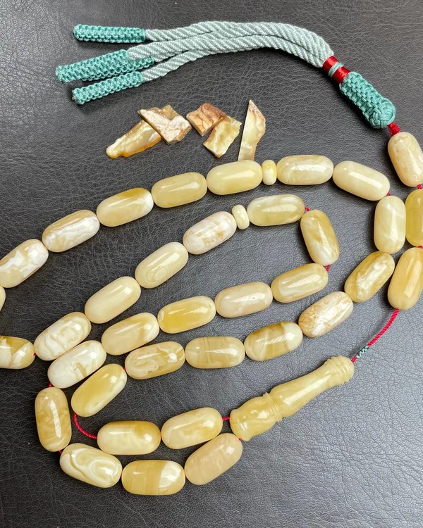 Royal White Baltic Amber Misbah —  (53g)