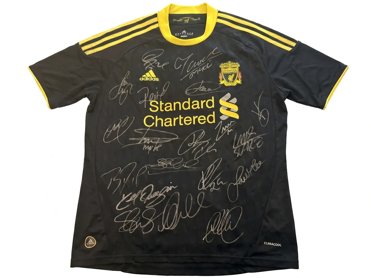 Signed 2011 Liverpool Jersey (Black) — (19 Signatures) with Certificate of Authenticity