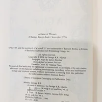 Signed 1996 First Edition — A Game of Thrones by George R. R. Martin (Rare Collector’s Copy)
