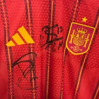 Legendary collection of 3 authentic national team jerseys signed by Ronaldo, Mbappe, Yamal, and Pedri